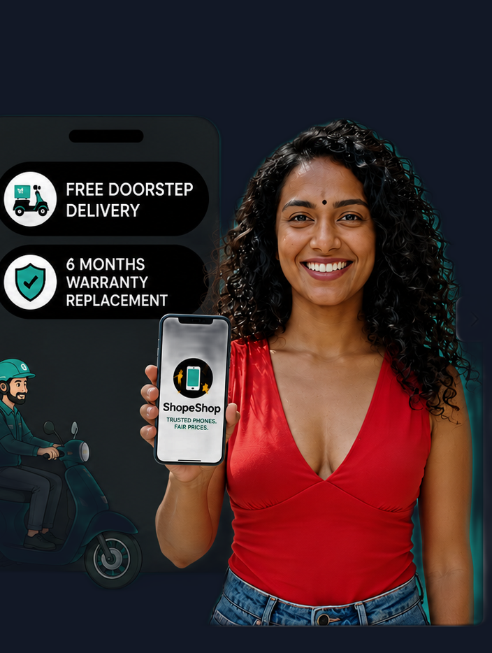 Buy refurbished phones from ShopeShop — free doorstep delivery, 6 month warranty replacement
